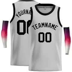 Gray Black Classic Casual Basketball Jersey 1