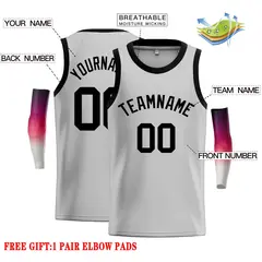 Gray Black Classic Casual Basketball Jersey 2