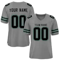 Gray Black Classic Mesh Authentic Football Jersey 1