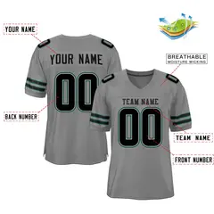 Gray Black Classic Mesh Authentic Football Jersey 2