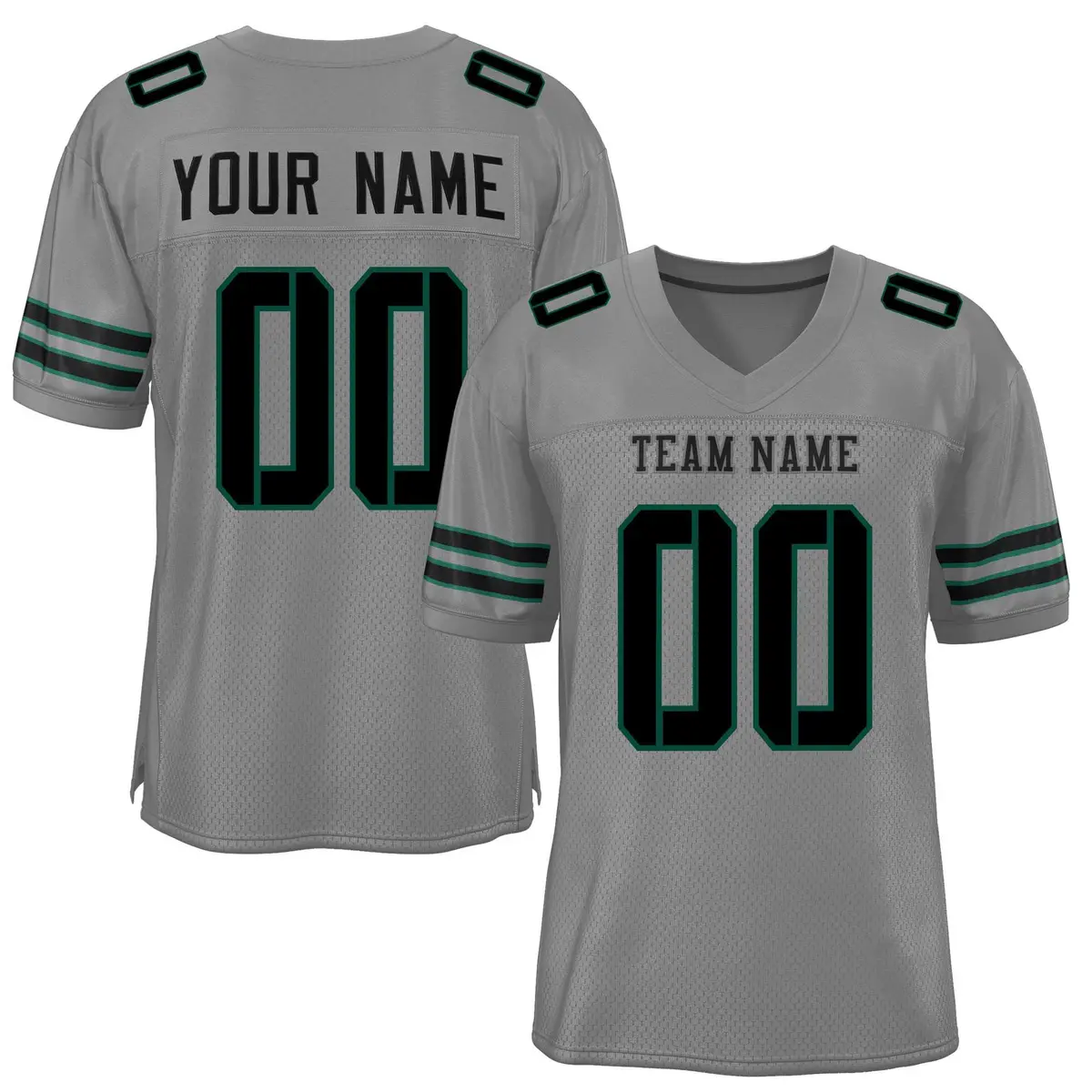 Gray Black Classic Mesh Authentic Football Jersey