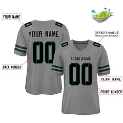 Gray Black Classic Mesh Authentic Football Jersey 2