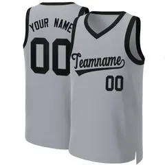 Gray Black Classic Team Basketball Jersey