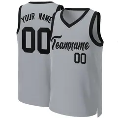 Gray Black Classic Team Basketball Jersey 1