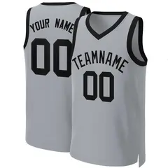 Gray Black Classic Team Basketball Jersey 1