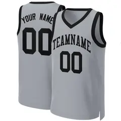 Gray Black Classic Team Basketball Jersey 1
