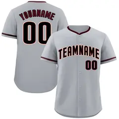 Gray Black-Cream Bull Classic Authentic Baseball Jersey 1