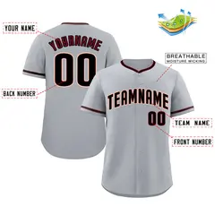 Gray Black-Cream Bull Classic Authentic Baseball Jersey 2
