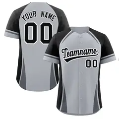 Gray Black-Dark Gray Color Block Authentic Baseball Jersey
