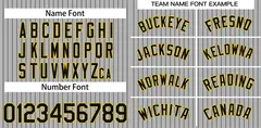 Gray Black-Gold Stripe Authentic Fashion Baseball Jersey 3