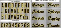 Gray Black-Gold Stripe Authentic Fashion Baseball Jersey 3