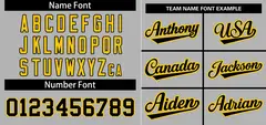 Gray Black-Gold Stripe Raglan Baseball Jersey 3