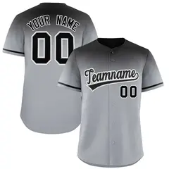Gray Black Gradient Authentic Baseball Jersey 1