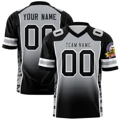 Gray Black Gradient Side Pattern Authentic Football Jersey 1