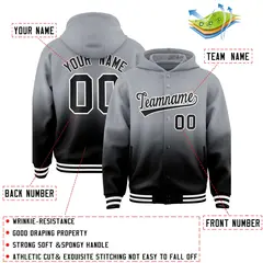 Gray Black Gradient Varsity Full-Snap Letterman Jacket Hoodie 4