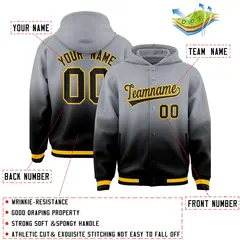 Gray Black Gradient Varsity Full-Snap Letterman Jacket Hoodie 4