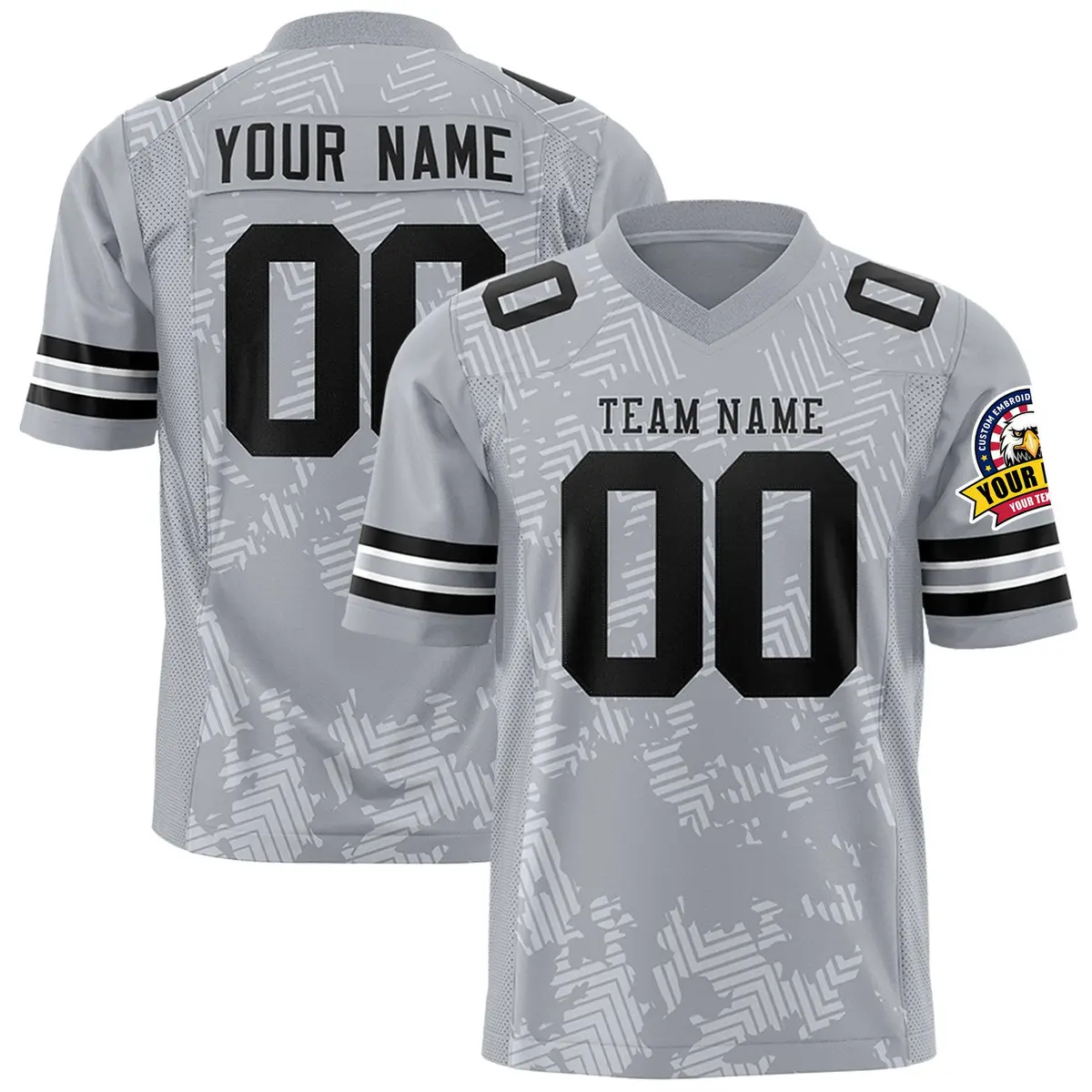 Gray Black Graffiti Line Authentic Football Jersey