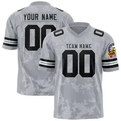 Gray Black Graffiti Line Authentic Football Jersey 1