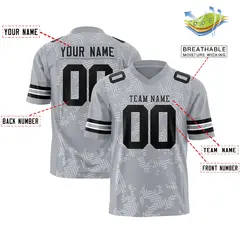 Gray Black Graffiti Line Authentic Football Jersey 2