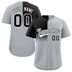 Gray Black Half Gradient Authentic Baseball Jersey