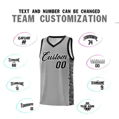 Gray Black Indians Pattern Basketball Uniform Jersey 4