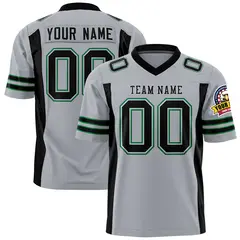 Gray Black Insert Color Design Authentic Football Jersey 1