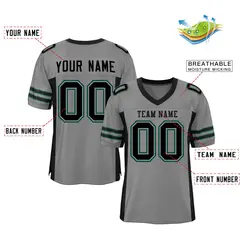 Gray Black Insert Color Mesh Authentic Football Jersey 2