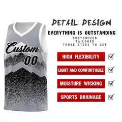 Gray Black Mountain Fade Gradient Fashion Basketball Jersey 2