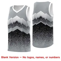 Gray Black Mountain Fade Gradient Fashion Basketball Jersey 6