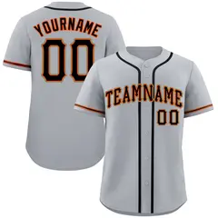 Gray Black-Orange Classic Authentic Baseball Jersey 1