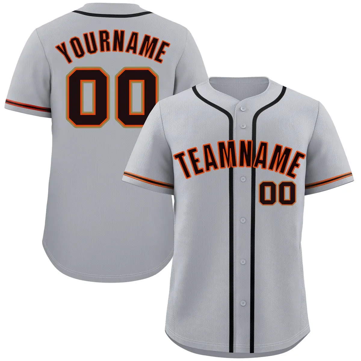 Gray Black-Orange Classic Authentic Baseball Jersey