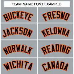 Gray Black-Orange Classic Varsity Full-Snap Letterman Jacket 3