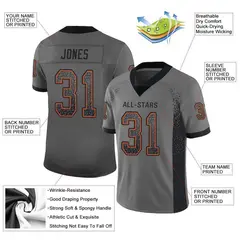 Gray Black-Orange Drift Fashion Mesh Football Jersey 2