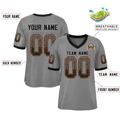 Gray Black-Orange Drift Fashion Mesh Football Jersey 2