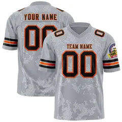 Gray Black-Orange Graffiti Line Authentic Football Jersey 1