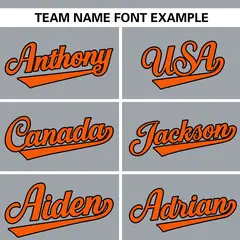 Gray Black-Orange Raglan Sleeves Letterman Bomber Jacket 5