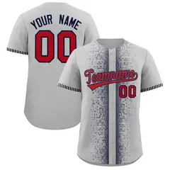 Gray Black Phonetic Rhythm Authentic Baseball Jersey 1