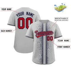 Gray Black Phonetic Rhythm Authentic Baseball Jersey 2