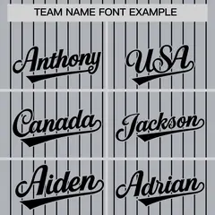 Gray Black Pinstripe Two-Tone Authentic Baseball Jersey 3
