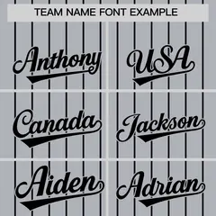 Gray Black Pinstripe Two-Tone Authentic Baseball Jersey 3