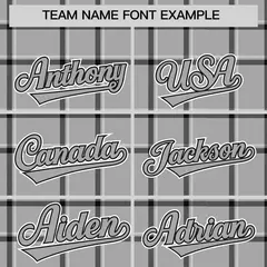 Gray Black Plaid Pattern Varsity Letterman Baseball Jacket 3