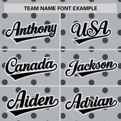 Gray Black Polka Dot Graffiti Authentic Baseball Jersey 3