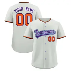 Gray Black Purple Baseball Jersey
