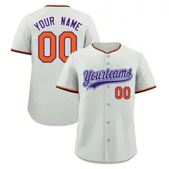 Gray Black Purple Baseball Jersey 1