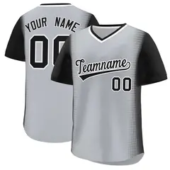 Gray Black Raglan Pullover Authentic Baseball Jersey 1