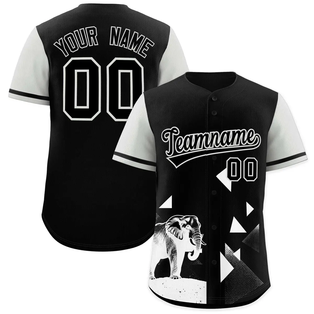Gray Black Raptor Series Raglan Baseball Jersey