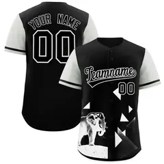 Gray Black Raptor Series Raglan Baseball Jersey 1