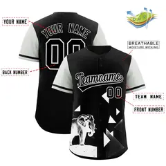 Gray Black Raptor Series Raglan Baseball Jersey 2