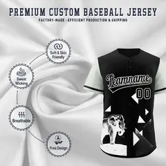 Gray Black Raptor Series Raglan Baseball Jersey 3