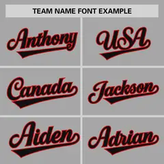 Gray Black-Red Raglan Sleeves Authentic Baseball Jersey 3